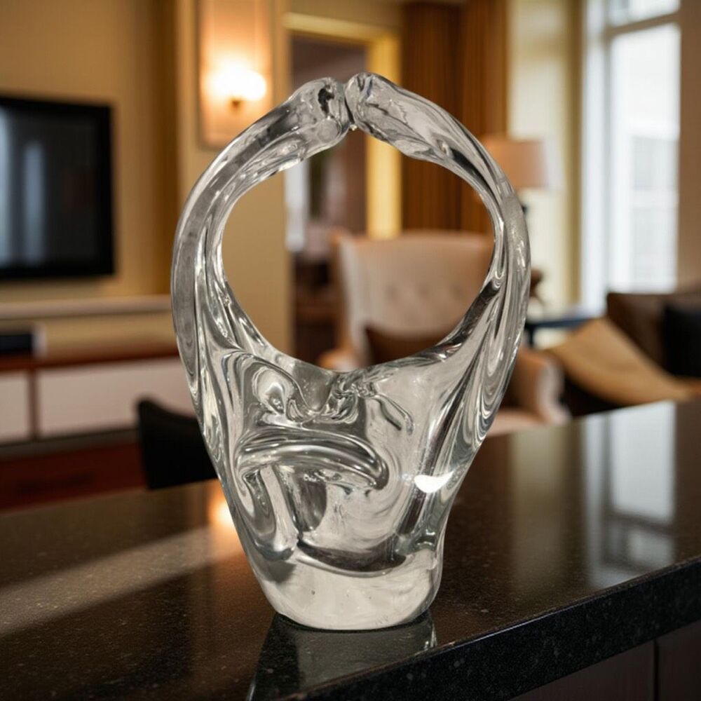 Vintage Toscany Blown Glass Collection Crystal Bride Basket